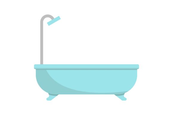Bathroom Bathtub Vector Illustrations: Graphics Review for Designers