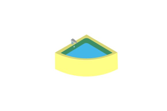 Bathroom Bathtub Yellow Illustrations Graphics