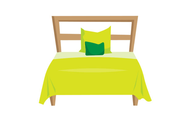 Bedroom Bed Green Illustrations Vectors for Branding Graphics