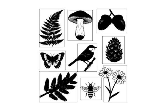 Black and White Silhouette Graphics & Illustrations