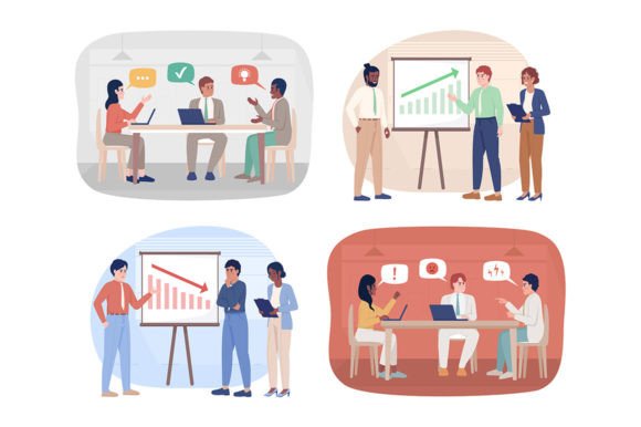 Business Discussions Illustrations: Brand Graphics Review