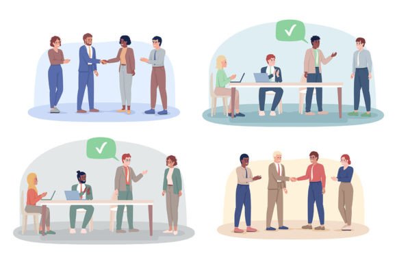 Business Teamwork Illustrations: Graphics & Editorial Assets