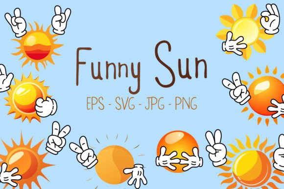 Cartoon Sun Set: Graphics & Illustrations for Brands