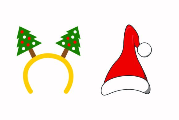 Christmas Hat Costume Illustrations for Seasonal Graphics