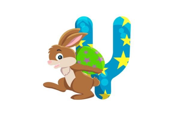 Cute Easter Egg Alphabet Y Graphics & Illustrations