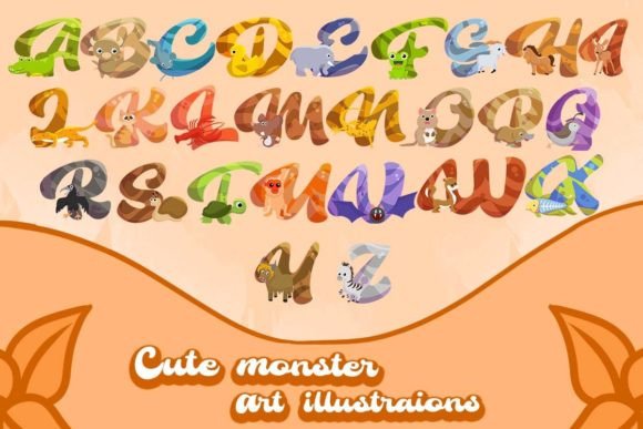 Cute Monster Art Illustrations: Graphics & Illustrations