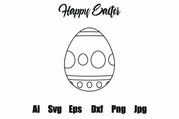 Easter Egg Black Outline Illustrations for Graphics Work