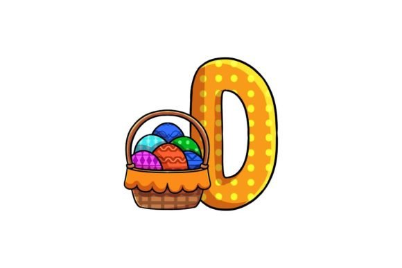 Easter Egg Icon Alphabet D Graphics & Illustrations