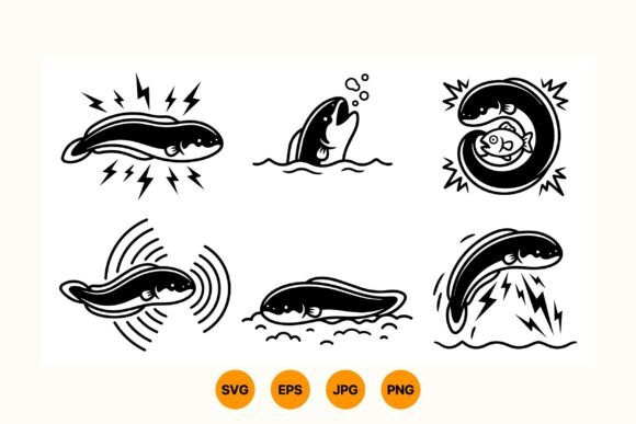 Electric Eel SVG Illustrations for Graphics and Illustrations