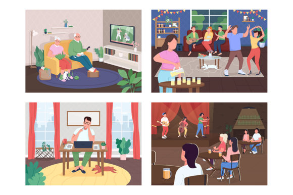 Entertainment Activities Illustrations: Graphics & Illustrations Review