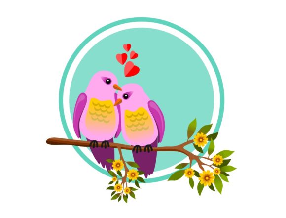 Illustrations with Birds in Love: Graphics for Sellers