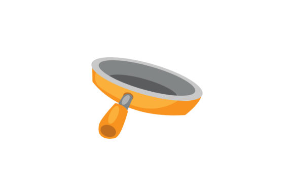 Kitchen Frying Pan Orange Illustrations: Graphics & Design Review