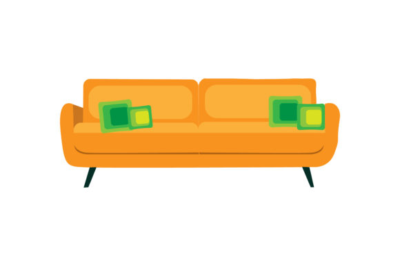 Living Room Sofa Orange Graphics & Illustrations Review