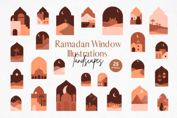 Ramadan Window Illustrations Landscapes: Graphics for Local Brands