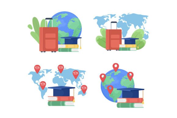 Study Abroad Destinations Illustrations