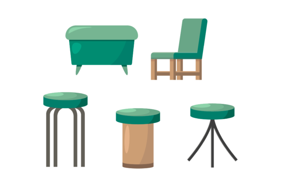 Terrace Green Chair Illustrations Set: Graphics Asset Review
