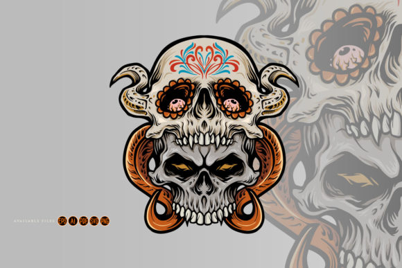 Two Sugar Skull Muertos Illustrations Graphics Review