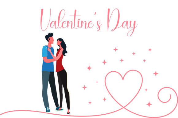 Valentine Couple Hugging Illustrations for Brand Graphics