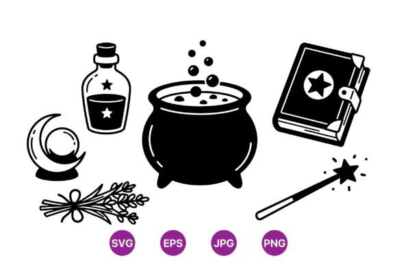 Witchcraft Magic Vector Illustrations for Crafters
