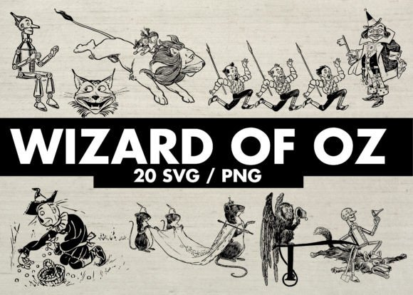WIZARD of OZ Vintage Illustrations for Graphics & Commercial Use